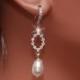 FRANCES - Bridal Swarovski Pearl And Rhinestone Silver Earrings