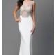Ivory Dave and Johnny Dress with Illusion Back - Discount Evening Dresses 