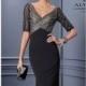 Charcoal Beaded Slim Gown by Alyce Jean De Lys - Color Your Classy Wardrobe
