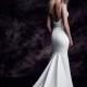 Elegant Stretch Satin V-neck Mermaid Wedding Dresses with Rhinestones - overpinks.com