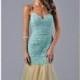 Mint/Nude Beaded Lace Gown by Nina Canacci - Color Your Classy Wardrobe