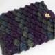 Purple and Blue Crochet Crocodile Stitch Case for iPad or Tablet, Also Fits 9 Inch Kindle or Nook, Stocking Stuffer, Back to School Gift