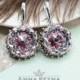 Beaded earrings - seed bead earrings - swarovski earrings - lilac earrings - amethyst earrings - crystal earrings - chandelier earrings