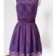 2015 A-line Dark Purple Lace Short Bridesmaid Dress - Hand-made Beautiful Dresses