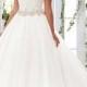 [169.99] Marvelous Organza Satin V-neck Neckline A-line Plus Size Wedding Dresses With Lace Appliques - Dressilyme.com