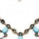 Moonlight Crystal Faced Faux Stone Necklace - OASAP.com
