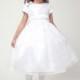 White Satin Rhinestone Top w/ Organza Skirt Dress Style: D4050 - Charming Wedding Party Dresses