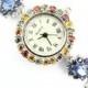 14K White Gold Blue Kyanite Sapphire Mother Of Pearl Watch