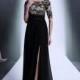 In Stock Elegant Composite Yarn & Crepe-back Satin Jewel Neckline Floor-length A-line Formal Dress - overpinks.com