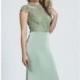 Sage Beaded Slim Gown by Dave and Johnny - Color Your Classy Wardrobe