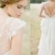 Details About Vintage Cap Sleeve Lace Chiffon V Neck Beach White Ivory Wedding Dress Custom