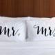 Mr Mrs Pillowcases Gift For Couples Black Gold Glitter, Gift For Bride Wedding Gift Shower Or Christmas Gift (Item - PMM400)