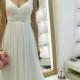 Nessa Wedding Dress, Empire Wedding Dress, Simply Wedding Dress, Chiffon Wedding Dress, V Neck Line Wedding Dress, Straps Wedding Dress
