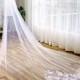 One Layer Soft Bridal Illusion Tulle Cathedral Veil With Alencon Lace