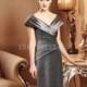 Awesome Grey Sheath/ Column Lace & Taffeta Knee Length Mother of the Bride Dress - Compelling Wedding Dresses