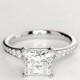 2.10 CT Princess Cut E/VVS1 Engagement Rings 925 Solid Sterling Silver Jewelry