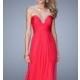 Hot Fuchsia Embroidered Jersey Gown by La Femme - Color Your Classy Wardrobe
