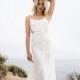 Sabrina Dahan Spring/Summer 2018 Allie Sleeveless Elegant Sweep Train Sheath White Lace Appliques Beach Dress For Bride - Top Design Dress Online Shop
