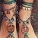 Tribal TREE BAREFOOT SANDALS Forest Fairy Artisan Sandals Tree Hugger Foot Jewelry Bohemian Shoes Tribal Wedding Yggdrasil Naturalist