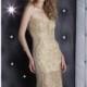 Gold Strapless Beaded Lace Gown by Jasz Couture - Color Your Classy Wardrobe