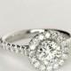 1.7CT Round Cut Solitaire Russian Lab Diamond Halo Engagement Ring