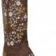 Lane Boots Chocolate Floral Spring Fling Cowboy Boot - Women