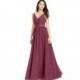 Mulberry Azazie Leanna - Chiffon And Charmeuse Bow/Tie Back Floor Length V Neck Dress - Charming Bridesmaids Store