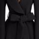 Noble Turn-Down Collar Long Sleeve Pure Color Self Tie Belt Women's Coat Dress