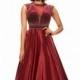 Wine Beaded Ball Gown by Johnathan Kayne - Color Your Classy Wardrobe