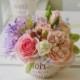 Bouquet Provence .cold porcelain bouquet of roses, Flower Arrangement, Mother's Day, clay flowers,rustic