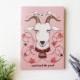 whimsical animal notebook, goat notebook, motivational quote stationery, small journal, illustrated notebook, funny animal art,goat portrait