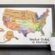 United States of America US Watercolor Art - Scratch Your Travels™ USA Map Poster Wedding Honeymoon Anniversary gift present
