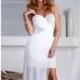 White Sweetheart Chiffon Dress by Terani Couture Homecoming - Color Your Classy Wardrobe