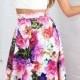 Floral Skater Skirt - US$17.95 -YOINS