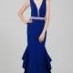 Elegant Satin V-neck Neckline Sheath Evening Dresses with Beadings & Rhinestones - overpinks.com