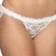 Bridal Veil-Front Lace Thong, Light Ivory
