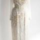 1980s Cream Silk Beaded Gown - S/M