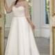Sonsie by Veromia Style SON91609 by Sonsie - Ivory  White Satin Floor Bateau  Illusion A-Line Three Quarter Wedding Dresses - Bridesmaid Dress Online Shop