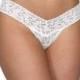 Low-Rise Pearl Lace Thong, Light Ivory