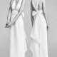 Viktor&Rolf Spring/Summer 2018 Inverted V-Back Bow Column Sleeveless V-Neck Floor-Length Vogue Ivory Satin Wedding Gown - Elegant Wedding Dresses