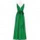 Emerald Azazie Georgia - Chiffon And Charmeuse Back Zip Floor Length V Neck Dress - Charming Bridesmaids Store