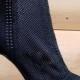 Cape Robbin Elenora 25 Black Ankle Boot 5" Heel Weave Fabric Peep Toe 5.5 - 10