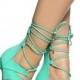 Sea Green Faux Nubuck Lace Up Single Sole Heels @ Cicihot Heel Shoes Online Store Sales:Stiletto Heel Shoes,High Heel Pumps,Womens High Heel Shoes,Prom Shoes,Summer Shoes,Spring Shoes,Spool Heel,Womens Dress Shoes