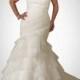 Gorgeous Organza Satin Mermaid One Shoulder Neckline Plus Size Wedding Dress With Beadings - overpinks.com