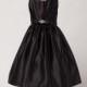 Black Satin Dress w/ Rhinestone Pin Style: DSK449 - Charming Wedding Party Dresses