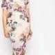 CURVE Floral Print Scuba Body-Conscious Dress