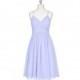 Lavender Azazie Sonia - Chiffon Back Zip V Neck Knee Length Dress - Charming Bridesmaids Store
