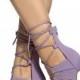 Lavender Faux Nubuck Lace Up Single Sole Heels @ Cicihot Heel Shoes Online Store Sales:Stiletto Heel Shoes,High Heel Pumps,Womens High Heel Shoes,Prom Shoes,Summer Shoes,Spring Shoes,Spool Heel,Womens Dress Shoes