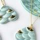 Mermaid Necklace - Ceramic and Gold Modern Mud Ceramic Jewelry, Mermaid Jewelry