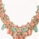 Forever 21 Old Charm Faux Gemstone Bib Necklace